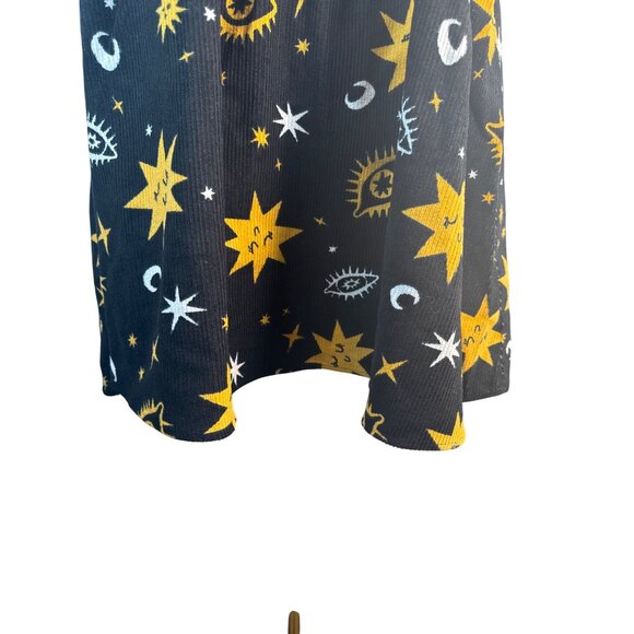 Black Friday Size 6 Cosmic Print Mini Black Gold White Corduroy Dress NWT - Picture 7 of 16